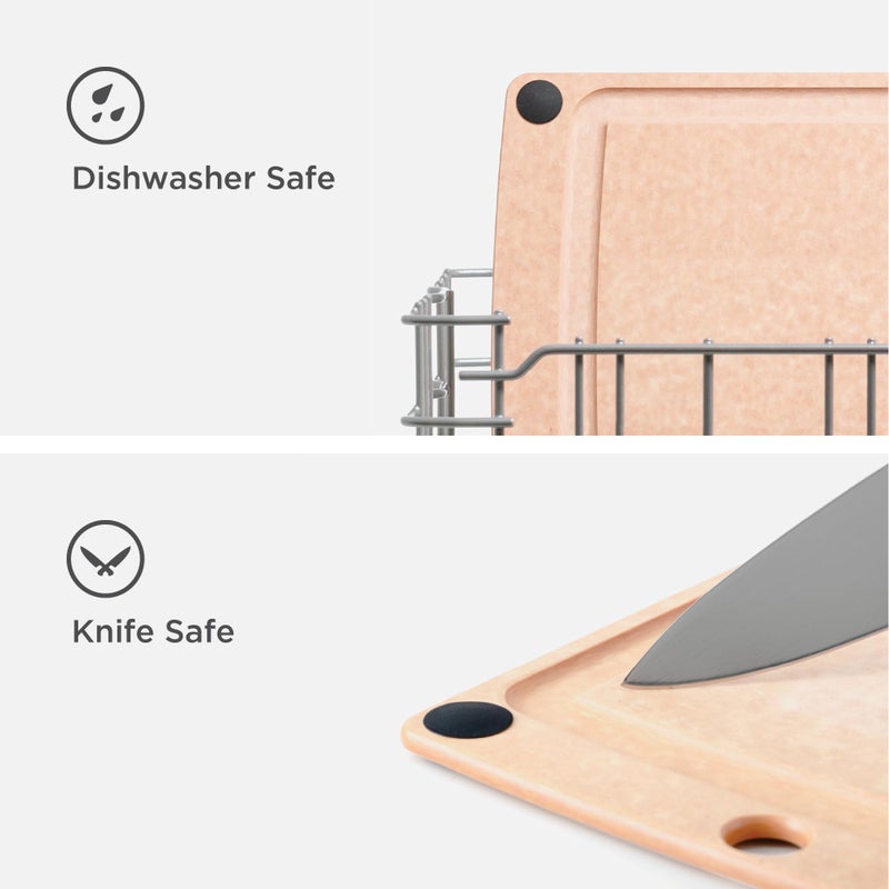 Epicurean All-In-One Cutting Board with Non-Slip Feet and Juice Groove, 10" Ã— 7", Natural/Black - Image 4